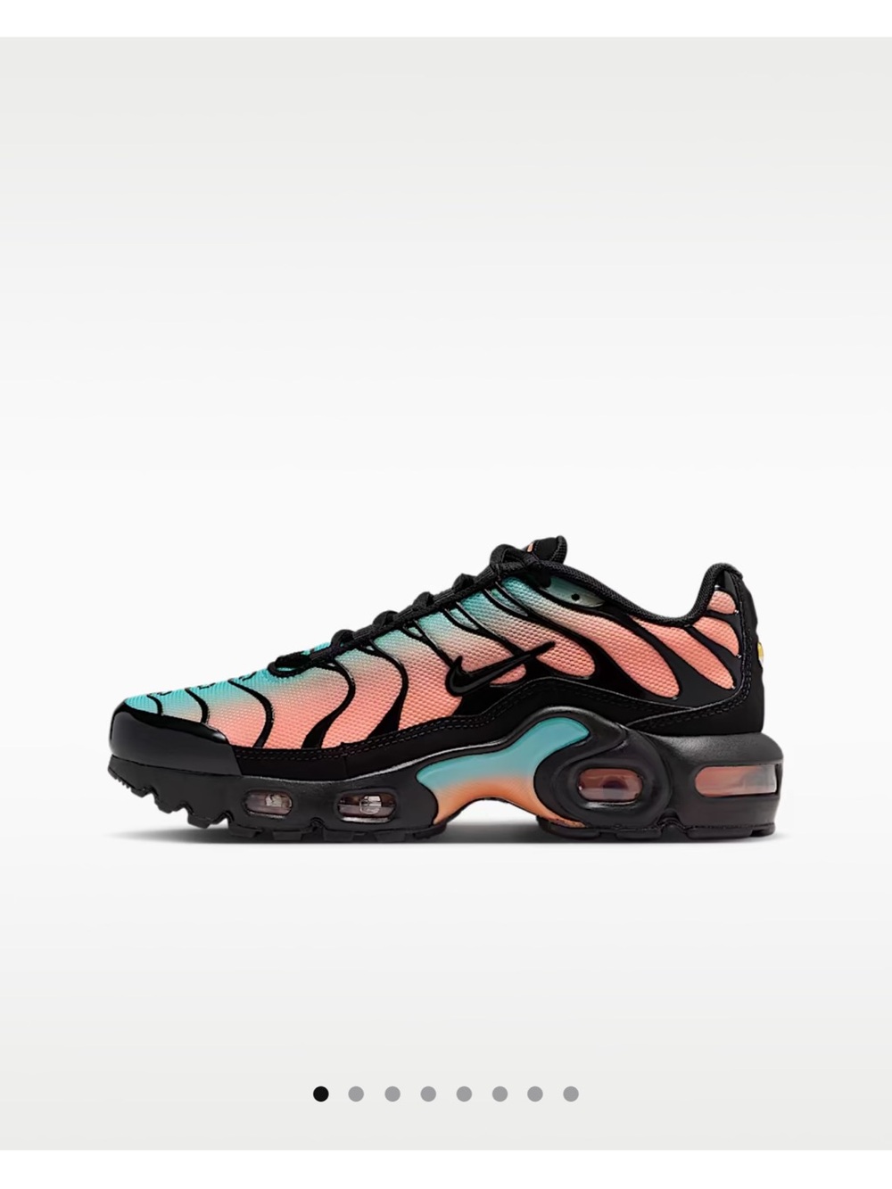 Nike Air Max Plus Black with Teal and Coral Gradient